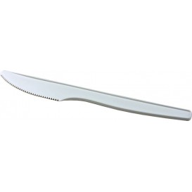 Couteau Biodégradable CPLA Blanc 160mm en boîte (500 Utés)