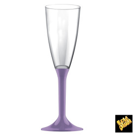 Flûte Champagne Plastique Pied Lilas 120ml 2P (200 Utés)