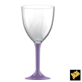 Flûte en Plastique Vin Pied Lilas 300ml 2P (20 Utés)