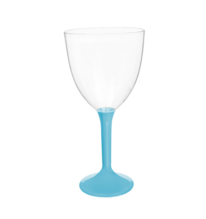 Flûte en Plastique Vin Pied Turquoise 300ml 2P (20 Utés) Flûte en Plastique Vin Pied Turquoise 300ml 2P (20 Utés)