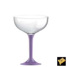 Flûte Champagne Plastique Pied Lilas 200ml 2P (20 Utés)