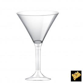 Flûte Plastique Cocktail Pied Transparent 185ml 2P (20 Utés)