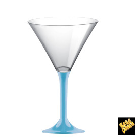 Flûte Plastique Cocktail Pied Turquoise 185ml 2P (200 Utés)