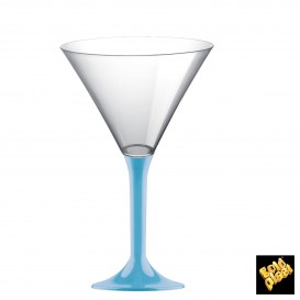 Flûte Plastique Cocktail Pied Turquoise 185ml 2P (20 Utés)