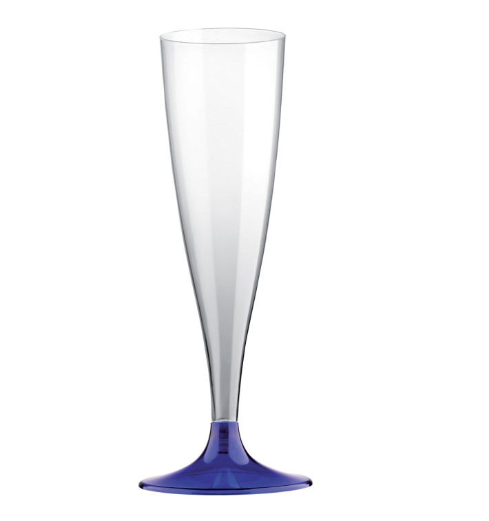 Flûte Champagne Plastique Pied Bleu 140ml 2P (400 Utés) Flûte Champagne Plastique Pied Bleu 140ml 2P (400 Utés)