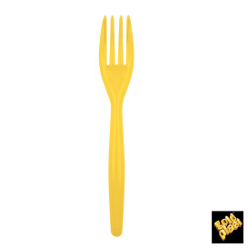 Fourchette Plastique Easy  jaune 180mm (20 Unités)