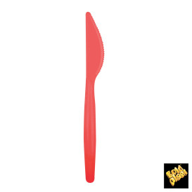 couteau Plastique Easy Rouge 185mm (20 Unités)