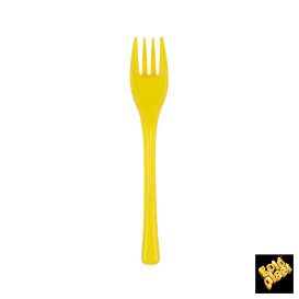 Fourchette Plastique Fly jaune 140mm (50 Unités)