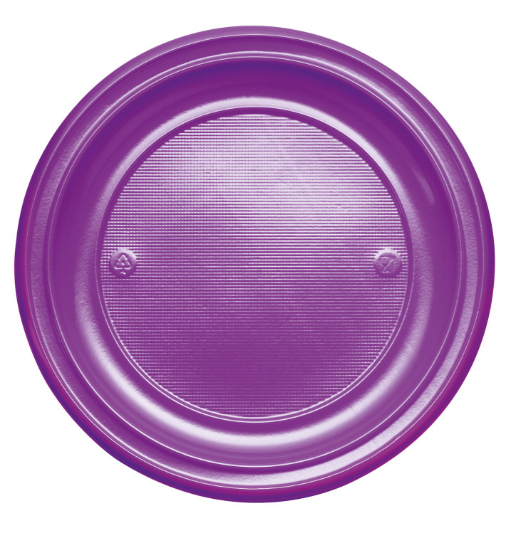 Assiette Plastique Plate Violette PS 220mm (780 Unités)