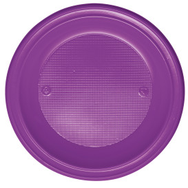 Assiette Plastique Fond Violette PS 220mm (30 Unités)