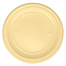 Assiette Plastique Plate Creme PS 220mm (30 Unités)