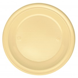 Assiette Plastique Plate Creme PS 220mm (30 Unités)