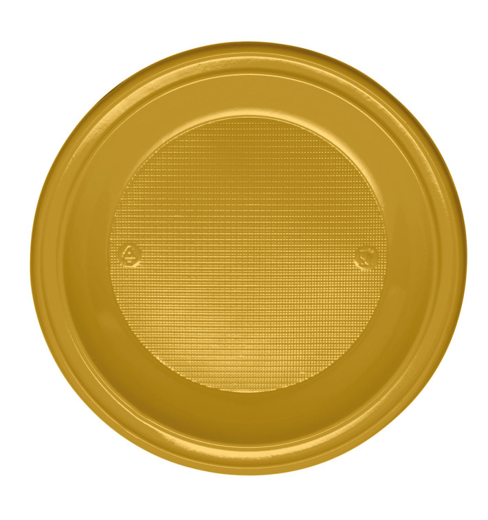 Assiette Plastique Plate Or PS 220mm (30 Unités) Assiette Plastique Plate Or PS 220mm (30 Unités)