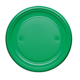 Assiette Plastique Plate Jaune PS 170mm (50 Unités)