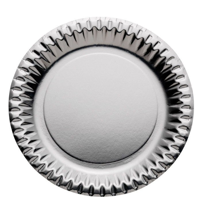 Assiette ronde Carton Argenté 230mm (10 Unités) Assiette ronde Carton Argenté 230mm (10 Unités)