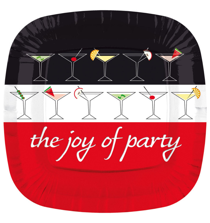 Assiette Carton Carrée "Joy of Party" 230mm (8 Unités) Assiette Carton Carrée "Joy of Party" 230mm (8 Unités)