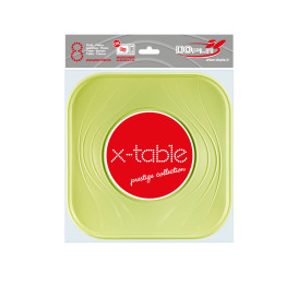 Assiette Plastique PP "X-Table" Citron vert 230mm (120 Utés)