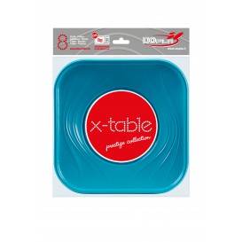Assiette Plastique PP "X-Table" Turquoise 230mm (120 Utés)