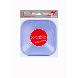 Bol Plastique PP Carré "X-Table" Violet 18x18cm (120 Utés)