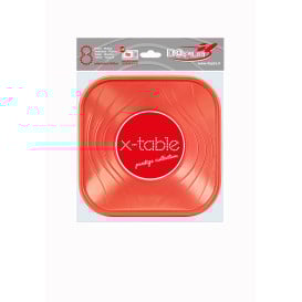 Assiette Plastique PP "X-Table" Orange 180mm (8 Utés)