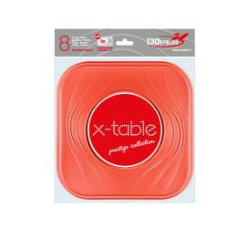 Assiette Plastique PP "X-Table" Orange 230mm (8 Utés)