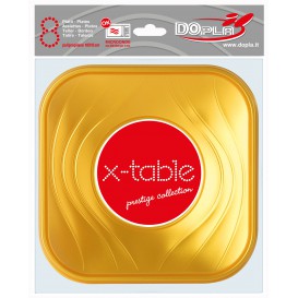 Assiette Plastique PP "X-Table" Or 180mm (8 Utés)