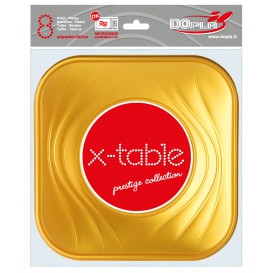 Assiette Plastique PP "X-Table" Or 230mm (8 Utés)