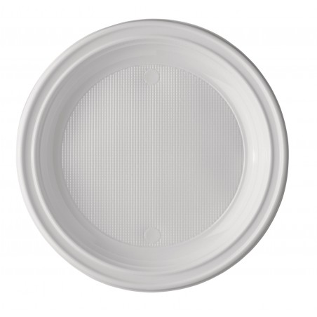 Assiette Plastique PS Plate Blanche 220mm (100 Unités)
