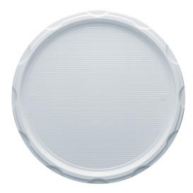 Assiette Plastique à Pizza PS Blanche 320mm (100 Unités)