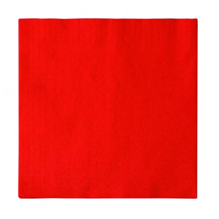 Serviette Papier 2 épaisseurs Rouge 33x33cm (2000 Unités)