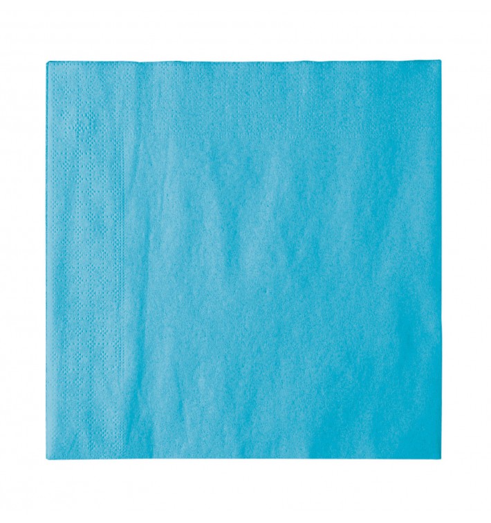 Serviette Papier 2 épaisseurs Turquoise 33x33cm (50 Unités)