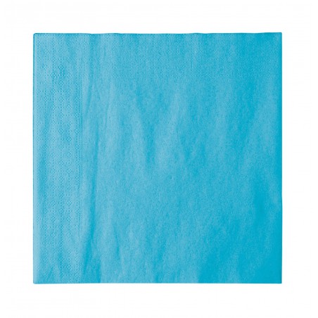 Serviette Papier 2 épaisseurs Turquoise 33x33cm (1200 Utés)