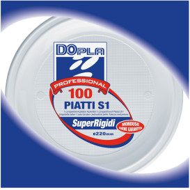 Assiette Plastique PS 1 Compartiment 220mm (100 Unités)