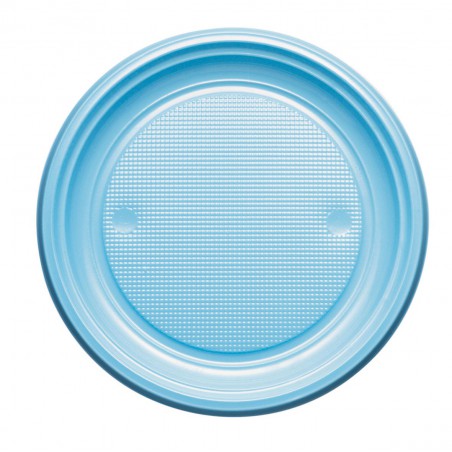 Assiette Plastique PS Plate Bleu Clair Ø220mm (780 Unités)