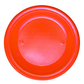 Assiette Plastique PS Creuse Orange Ø220mm (30 Unités)
