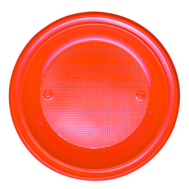 Assiette Plastique PS Creuse Orange Ø220mm (30 Unités)