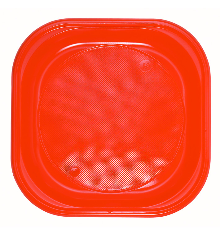 Assiette Plastique PS Carrée Plate Orange 200x200mm (30 Unités) Assiette Plastique PS Carrée Plate Orange 200x200mm (30 Unités)
