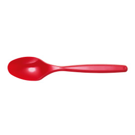 Petite Cuillère Plastique PS Rouge 120mm (40 Unités)