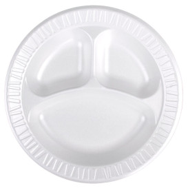 Assiette Thermique FOAM "Concorde" 3 C. Blanc Ø260mm (125 Unités)