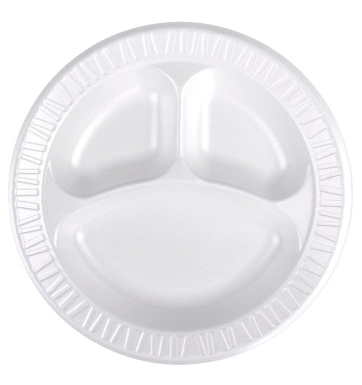 Assiette Thermique FOAM "Concorde" 3 C. Blanc Ø260mm (500 Unités)