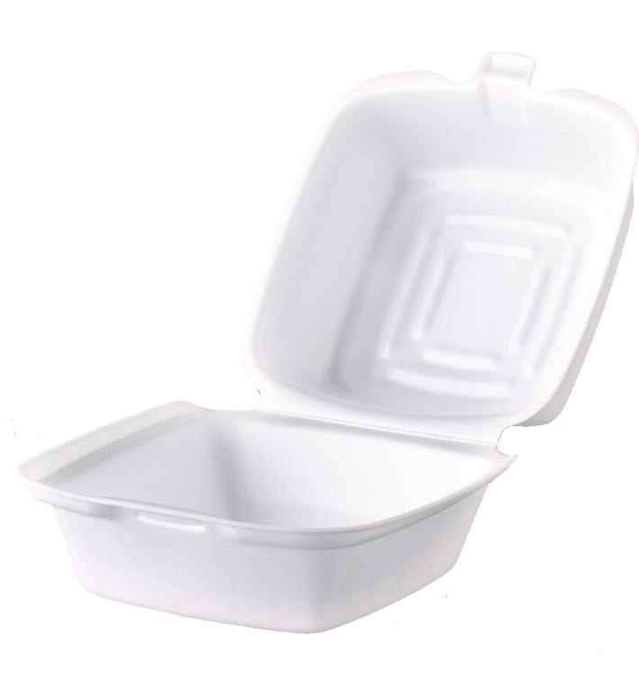 Boîte à HAMBURGER FOAM Blanc 130x130x80mm (500 Unités) Boîte à HAMBURGER FOAM Blanc 130x130x80mm (500 Unités)