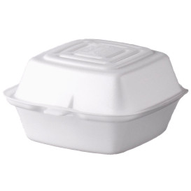 Boîte à HAMBURGER FOAM Blanc 130x130x80mm (500 Unités)