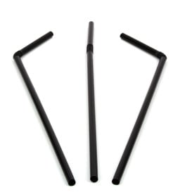 Pailles Flexibles Noires  Ø5mm 23 cm (1.000 Unités)