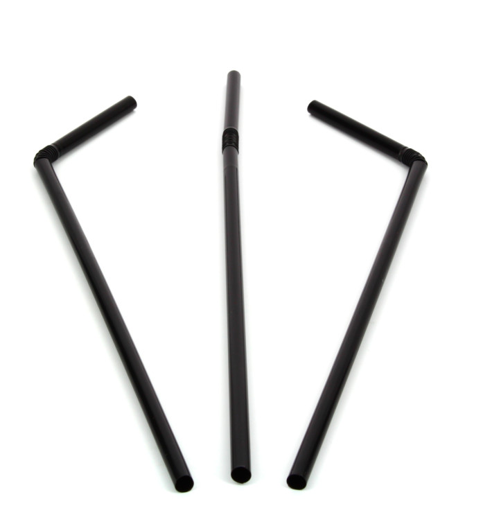 Pailles Flexibles Noires Ø5mm 23 cm (20.000 Unités)