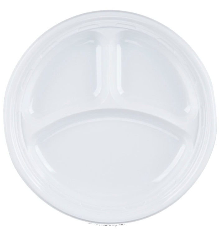 Assiette en Plastique PS "Famous Impact" 3 C. Blanc Ø230mm (125 Unités) Assiette en Plastique PS "Famous Impact" 3 C. Blanc Ø230mm (125 Unités)