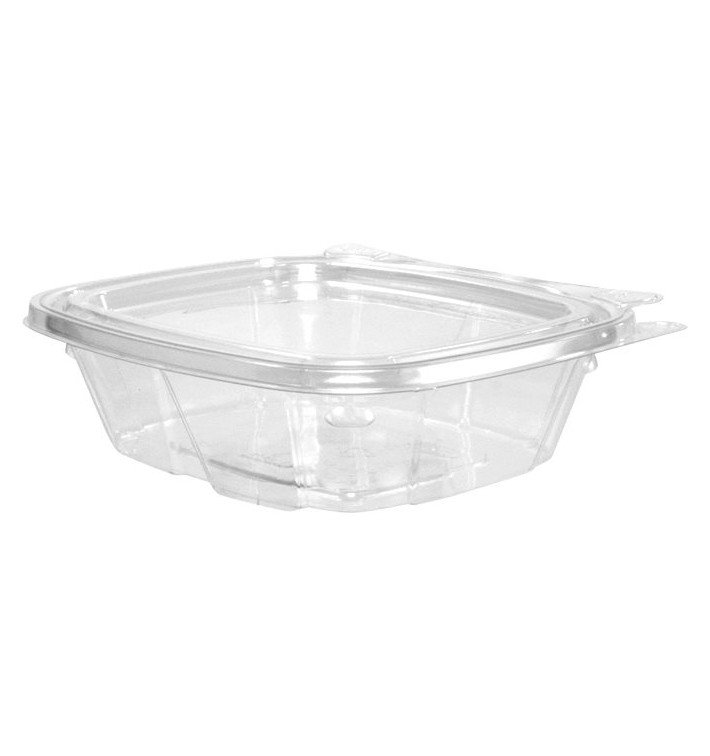 Récipient Inviolable Plastique PET Couvercle Plat 240ml (100 Utés) Récipient Inviolable Plastique PET Couvercle Plat 240ml (100 Utés)