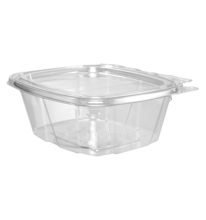 Récipient Inviolable Plastique PET Couvercle Plat 475ml (100 Utés) Récipient Inviolable Plastique PET Couvercle Plat 475ml (100 Utés)