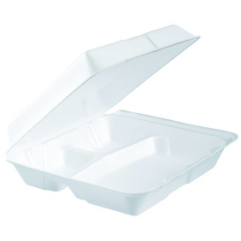 Boîte en FOAM MenuBOX 3 C. Détachable Blanc 240x235mm (200 Utes)