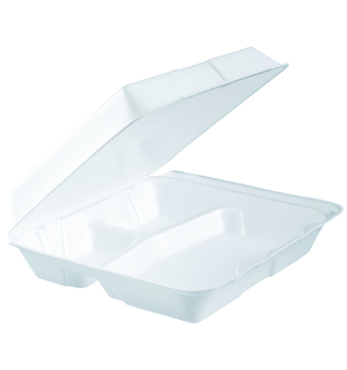 Boîte en FOAM MenuBOX 3 C. Détachable Blanc 240x235mm (200 Utes) Boîte en FOAM MenuBOX 3 C. Détachable Blanc 240x235mm (200 Utes)