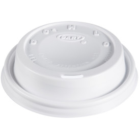 Couvercle plastique PS "Cappuccino" Blanc Ø8,1cm (100 Unités)